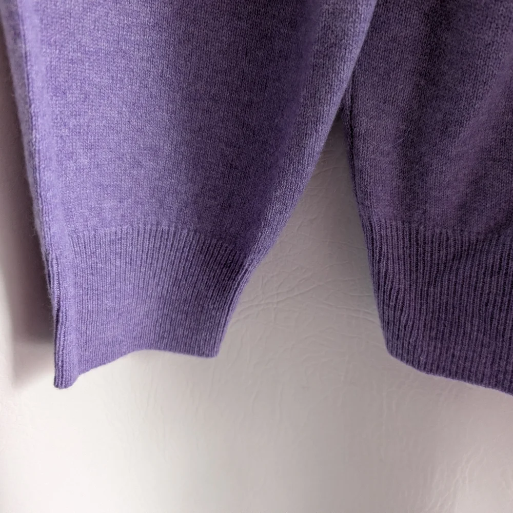 Jos A Bank Traveller's Cashmere Purple V-neck Pullover Knit Sweater - XL
